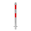 MORION vaste afzetpaal Ø 60 mm om in te betonneren - twee kettingogen - thermisch verzinkt - rood reflecterende signalisatie banden