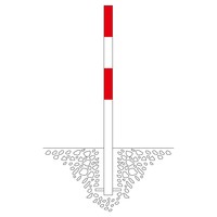 thumb-MORION vaste afzetpaal Ø 60 mm om in te betonneren - geen kettingogen - thermisch verzinkt en rood/wit gepoedercoat-2