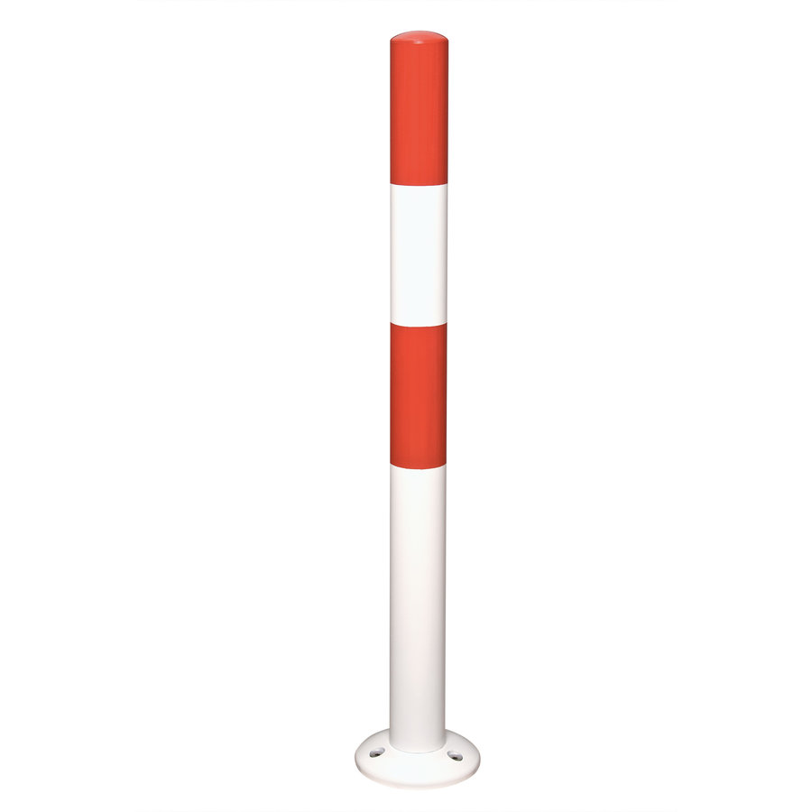 Poteau de délimitation à visser MORION - Ø 76 mm - rouge/blanc-1
