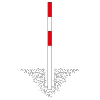 thumb-MORION vaste afzetpaal Ø 60 mm om in te betonneren - geen kettingogen -  rood/wit gepoedercoat-2