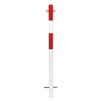 thumb-MORION vaste afzetpaal Ø 60 mm om in te betonneren - geen kettingogen - thermisch verzinkt en rood/wit gepoedercoat-1