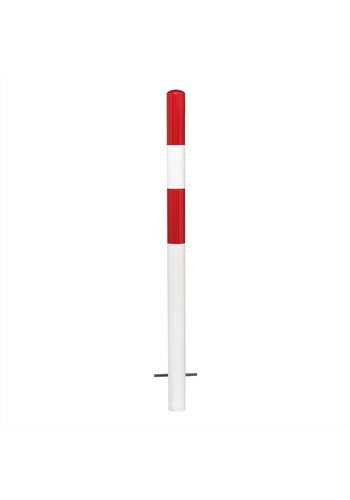 vaste afzetpaal Ø 76 mm - 0 kettingogen-gepoedercoat-rood/wit 
