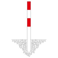 thumb-MORION vaste afzetpaal Ø 90 mm om in te betonneren - geen kettingogen - thermisch verzinkt en rood/wit gepoedercoat-2