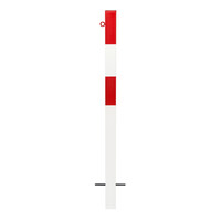 thumb-MORION vaste afzetpaal 70 x 70 mm om in te betonneren - één kettingoog - rood/wit gepoedercoat-1