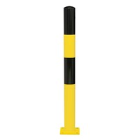thumb-MORION vaste afzetpaal Ø 90 mm op voetplaat - geen kettingogen - thermisch verzinkt en geel/zwart gepoedercoat-1