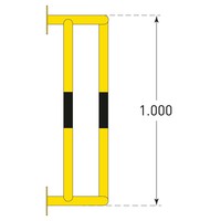 thumb-buisbeschermer 180° - 1000 x 350 x 300 mm - wandmontage - thermisch verzinkt en gepoedercoat - geel/zwart-4