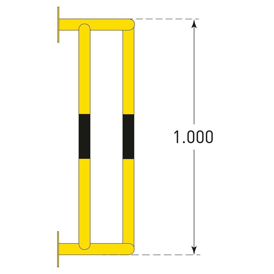 buisbeschermer 180° - 1000 x 350 x 300 mm - wandmontage - thermisch verzinkt en gepoedercoat - geel/zwart-4