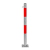 MORION MORION vaste afzetpaal Ø 60 mm - op voetplaat - één kettingoog - thermisch verzinkt met rode reflecterende banden