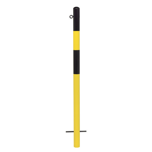 vaste afzetpaal Ø 60 mm - 1 kettingoog - verzinkt - geel/zwart 