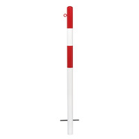 thumb-MORION vaste afzetpaal Ø 60 mm om in te betonneren - één kettingoog - thermisch verzinkt en rood/wit gepoedercoat-1