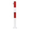 Poteau Ø 76 mm sur platine-1 anneau-thermolaqué-rouge/blanc
