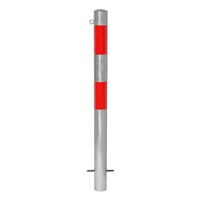 thumb-MORION vaste afzetpaal Ø 76 mm om in te betonneren - één kettingoog - thermisch verzinkt - rood reflecterende signalisatie banden-1