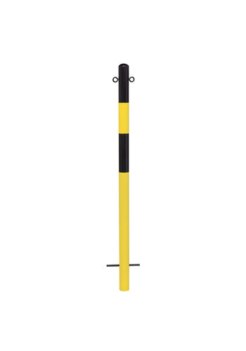 vaste afzetpaal Ø 60 mm - 2 kettingogen - verzinkt - geel/zwart 