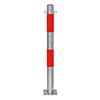 MORION MORION vaste afzetpaal Ø 76 mm - op voetplaat - twee kettingogen - thermisch verzinkt met rode reflecterende banden
