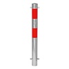 MORION MORION vaste afzetpaal Ø 90 mm om in te betonneren - twee kettingogen - thermisch verzinkt - rood reflecterende signalisatie banden