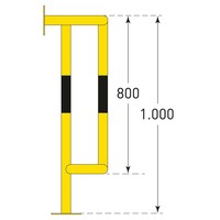 thumb-protection de tuyaux 180°  - 1000 x 350 x 300 mm - montage au sol - galvanisé à chaud et thermolaqué - jaune/noir-2