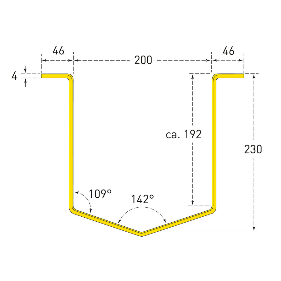 buisbeschermer 180° - 300 x 292 x 230 mm - thermisch verzinkt en gepoedercoat - geel/zwart-3