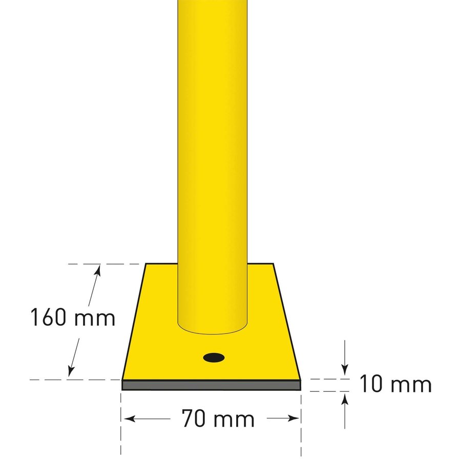 beschermbeugel Ø48 mm - 1000x1500 mm - voetplaten - gepoedercoat - geel/zwart-3