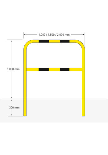 beugel Ø48 mm - 1300x1500 mm - betonneren/uitneembaar - gecoat 