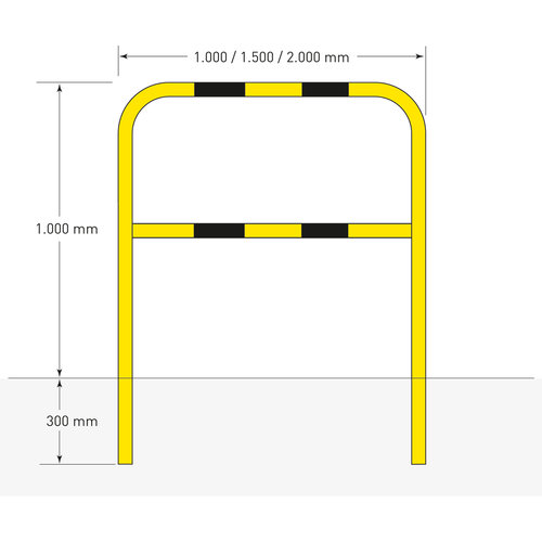 beugel Ø48 mm - 1300x1000 mm - betonneren/uitneembaar - gecoat 