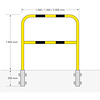 MORION arceau de protection Ø48 mm - 1300x1000 mm - à sceller/amovible - galvanisé à chaud et thermolaqué - jaune/noir