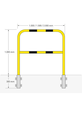 arceau Ø48 mm-1300x1000 mm-à sceller/amovible - zingué et laqué 