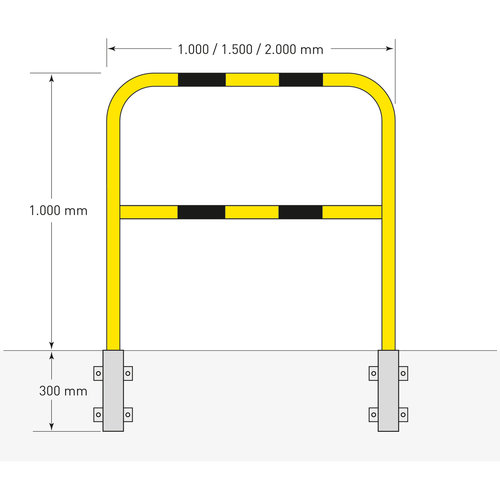 arceau Ø48 mm-1300x1000 mm-à sceller/amovible - zingué et laqué 