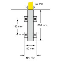 thumb-arceau de protection Ø48 mm - 1300x1000 mm - à sceller/amovible - galvanisé à chaud et thermolaqué - jaune/noir-4