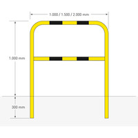 thumb-arceau de protection Ø48 mm - 1300x1500 mm - à sceller/amovible - galvanisé à chaud et thermolaqué - jaune/noir-5