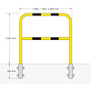 MORION beschermbeugel Ø48 mm - 1300x2000 mm - betonneren/uitneembaar - thermisch verzinkt en gepoedercoat - geel/zwart