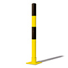 MORION MORION-Swing vaste en verende afzetpaal Ø 76 mm op voetplaat - thermisch verzinkt en geel/zwart gepoedercoat