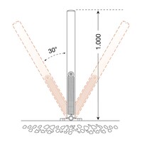 thumb-MORION-Swing vaste en verende afzetpaal Ø 76 mm op voetplaat - thermisch verzinkt en geel/zwart gepoedercoat-2