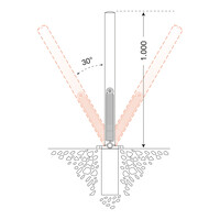 thumb-MORION-Swing vaste en verende afzetpaal Ø 76 mm om in te betonneren - thermisch verzinkt en rood/wit gepoedercoat-4