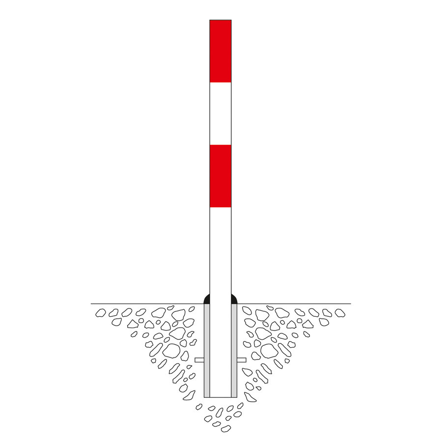 PARAT-A poteau de délimitation amovible - Ø 76 mm - sans anneaux de chaîne - blanc/rouge-2