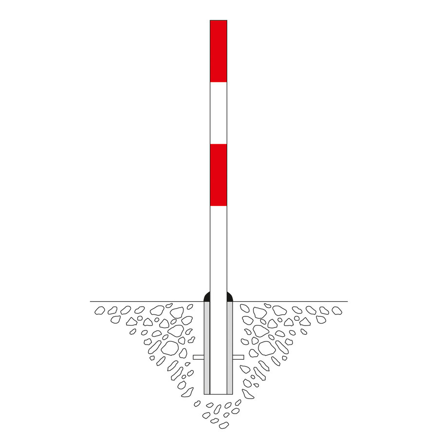 PARAT-A poteau de délimitation amovible - Ø 60 mm - sans anneaux de chaîne - blanc/rouge-5