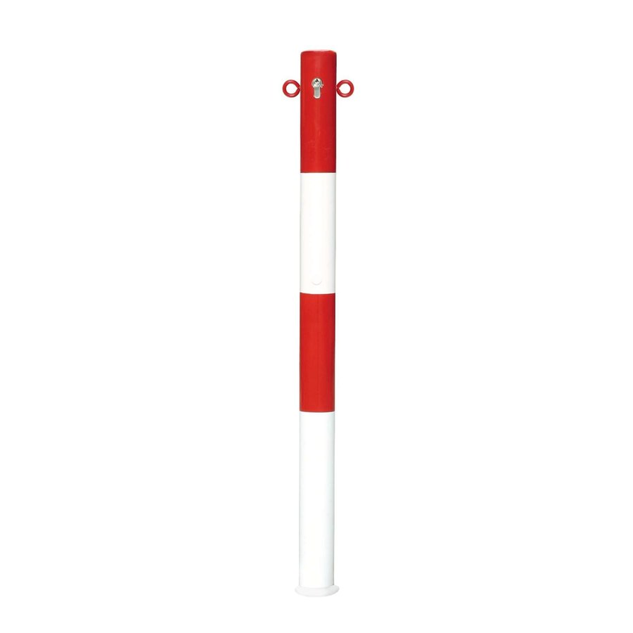 PARAT-A uitneembare afzetpaal - Ø 76 mm - twee kettingogen - rood/wit-1