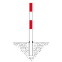 thumb-PARAT-A uitneembare afzetpaal - Ø 76 mm - twee kettingogen - rood/wit-2