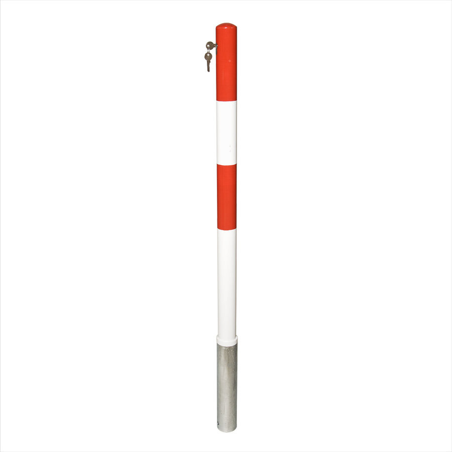 PARAT-A uitneembare afzetpaal - Ø 60 mm - 2 kettingogen - rood/wit-2