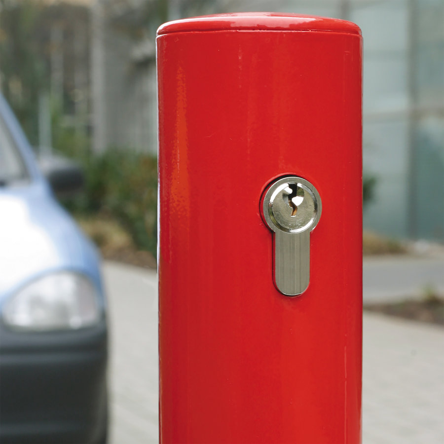 PARAT-A uitneembare afzetpaal - Ø 60 mm - één kettingoog rechts - wit/rood-4