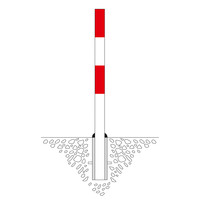 thumb-PARAT-A poteau de délimitation amovible - Ø 60 mm - un anneaux de chaîne droite - blanc/rouge-5