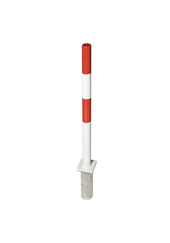 PARAT-B afzetpaal-Ø 60 mm-betonneren-0 kettingogen-rood/wit 