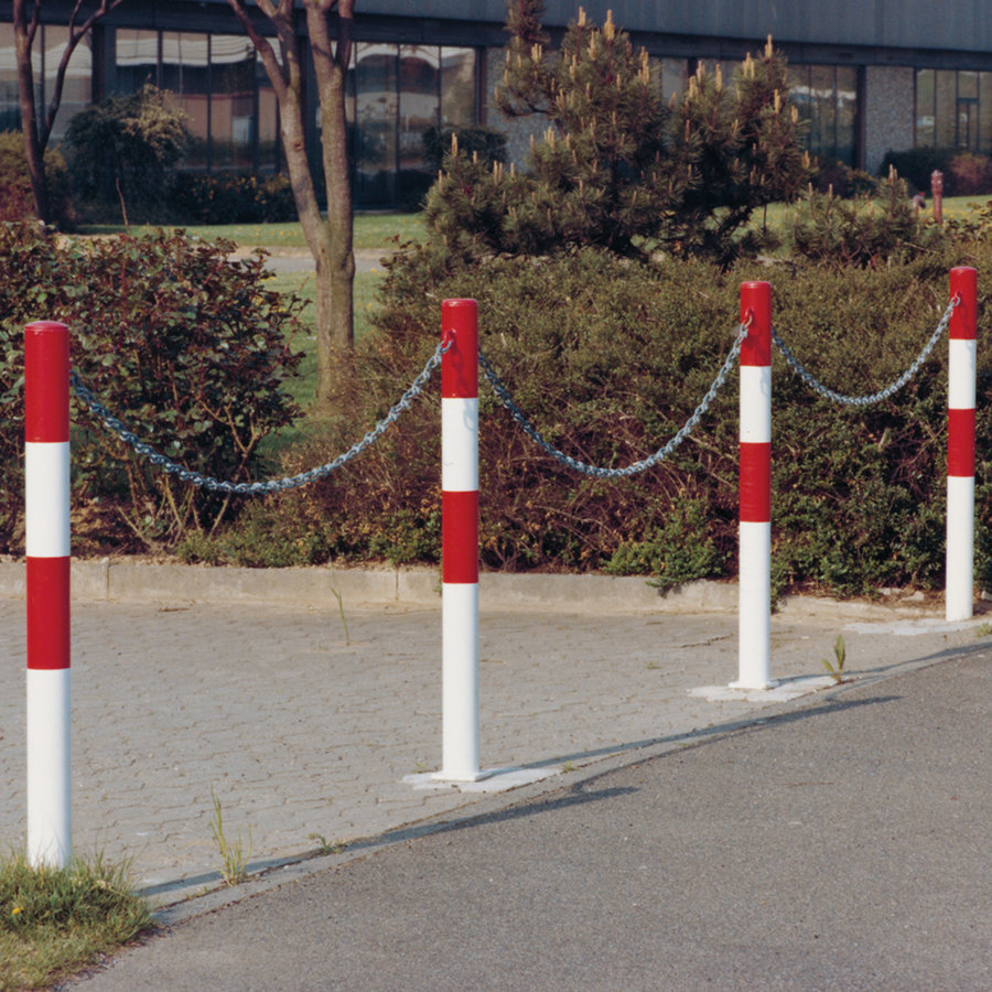 PARAT-B uitneembare afzetpaal om in te betonneren - Ø 60 mm - geen kettingogen - rood/wit-3