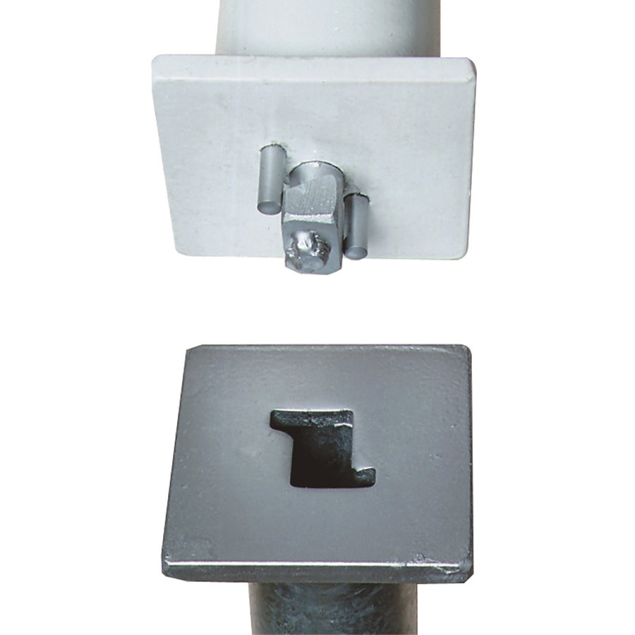 PARAT-B poteau de délimitation amovible à bétonner - Ø 60 mm - deux anneaux de chaîne - rouge/blanc-3