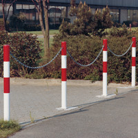 thumb-PARAT-B uitneembare afzetpaal om in te betonneren - Ø 60 mm - twee kettingogen - rood/wit-5