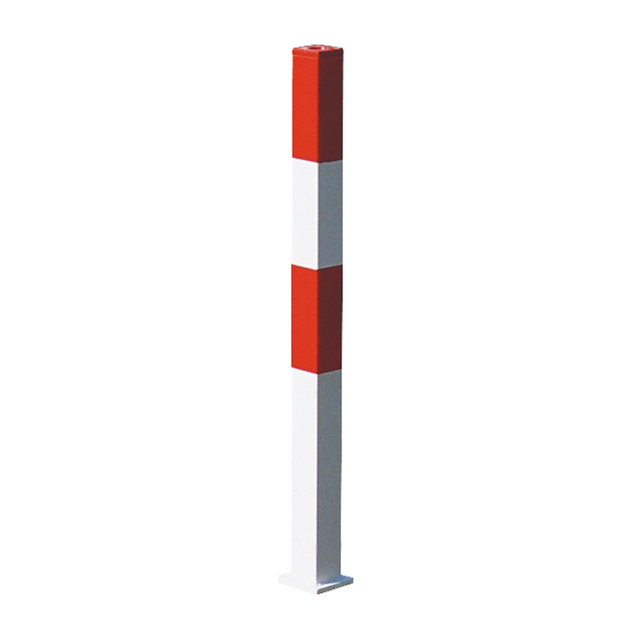 PARAT-B uitneembare afzetpaal op voetplaat - 70 x 70 mm - geen kettingogen - rood/wit-2