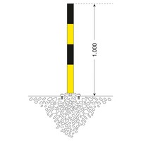 thumb-PARAT-B uitneembare afzetpaal op voetplaat - 70 x 70 mm - geen kettingogen - geel/zwart-2