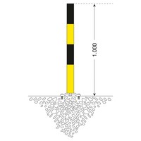 thumb-PARAT-B uitneembare afzetpaal op voetplaat - Ø 76 mm - geen kettingogen - geel/zwart-2