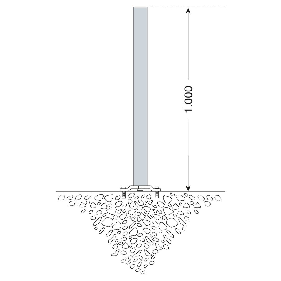 PARAT-B uitneembare afzetpaal op voetplaat - Ø 76 mm - geen kettingogen - thermisch verzinkt-2