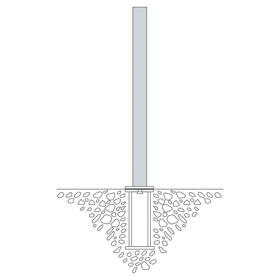 PARAT-B poteau de délimitation amovible à bétonner - Ø 76 mm - sans anneaux de chaîne - galvanisé à chaud-2