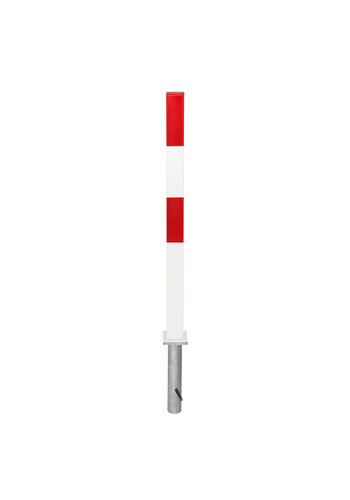 PARAT-B afzetpaal-70x70 mm-betonneren-0 kettingogen-rood/wit 